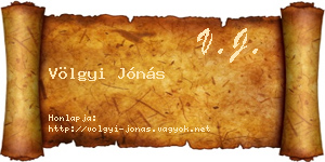 Völgyi Jónás névjegykártya